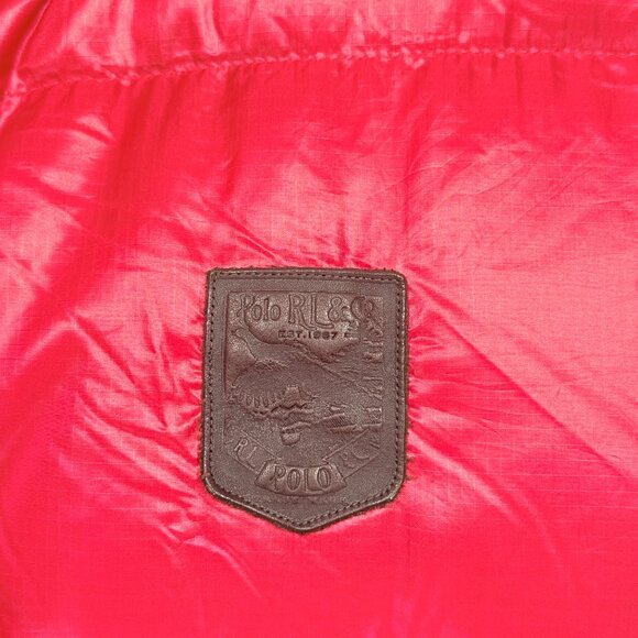 Vintage Polo Ralph Lauren Puffer Vest Snap Front Red Sleeveless Down Size XXL - Picture 5 of 13